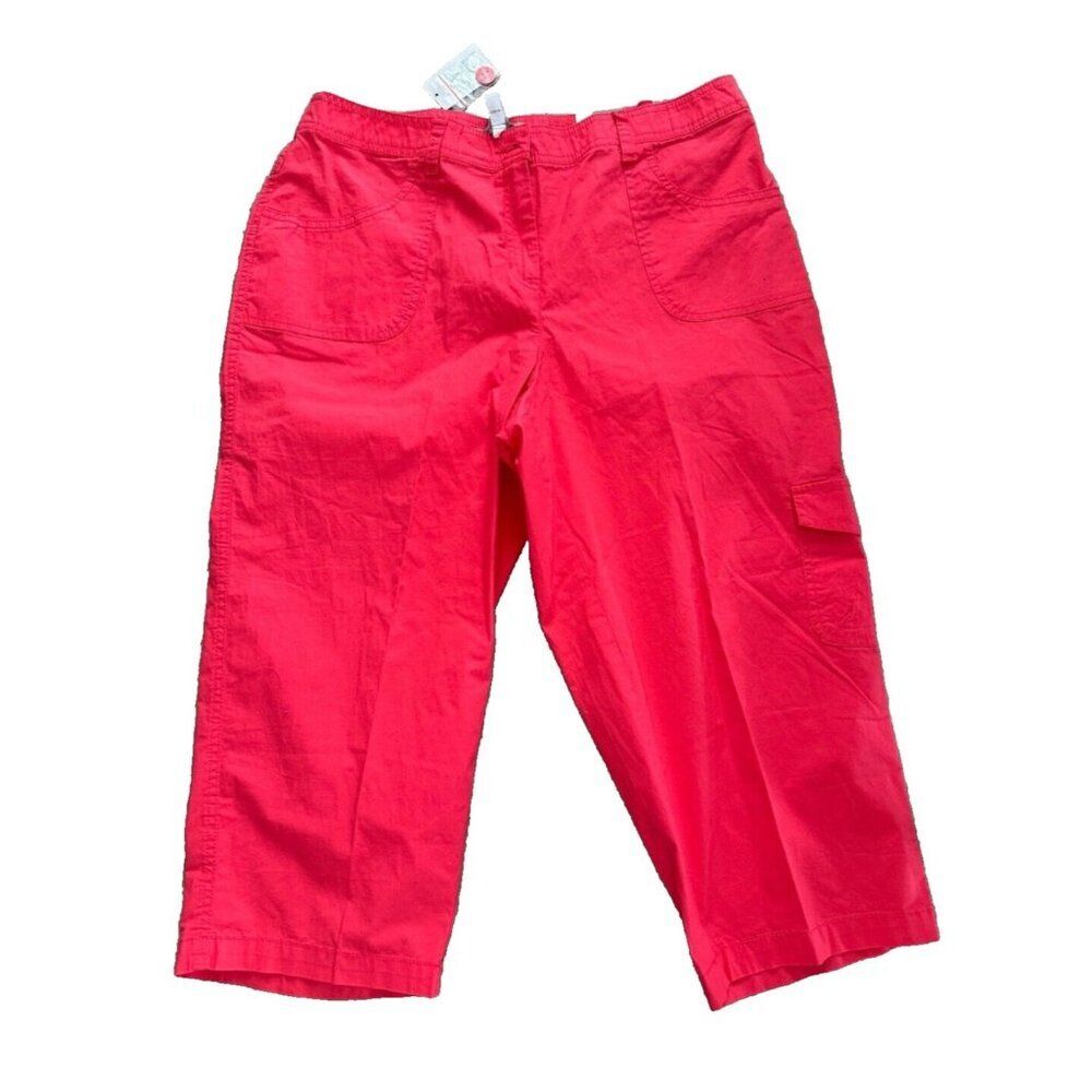 Chicos Fitigues Lau Capri Pant Size 2 US 12 Candy Pink Straight Leg NWT